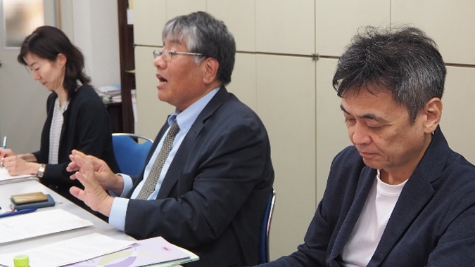 私立大学通信教育協会でのインタビューの様子